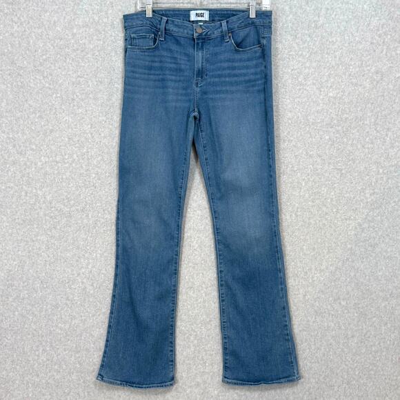 Paige Manhattan Gladys Bootcut Jeans Size 31 Light Wash Stretch Denim Western - Picture 2 of 16